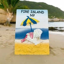 Fire Island NY Beach Chair Umbrella Souvenir Fridge Magnet - £10.89 GBP