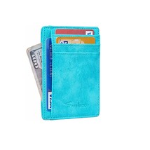 Travelambo Front Pocket Minimalist Leather Slim Wallet RFID Blocking Medium Size - £26.04 GBP