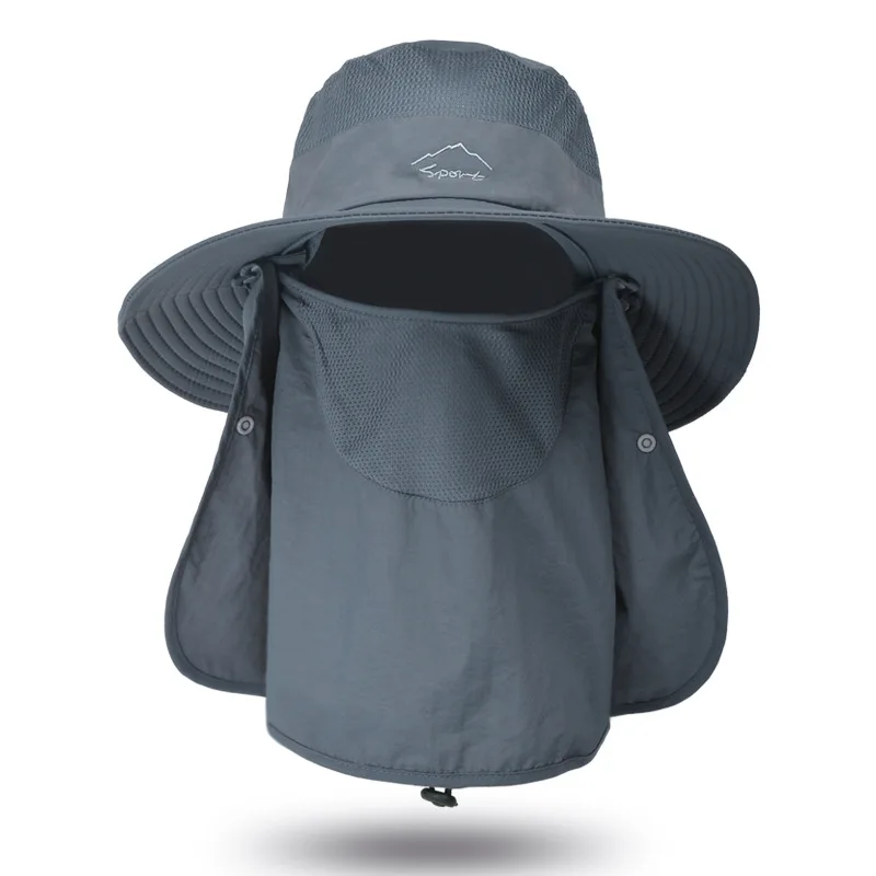 Summer Sun Protection Big Size 62CM Bucket Hats 3-piece Sunscreen Climbing Hat - £10.88 GBP+