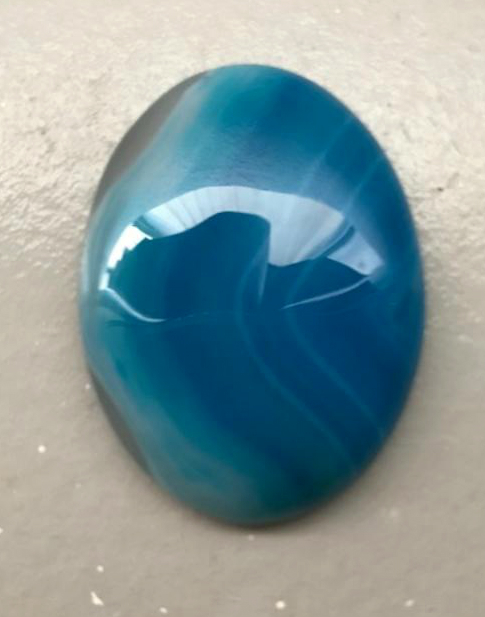 Blue Banded agate 40x30mm, 30x40mm stone cab cabochon - $7.00