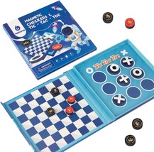 2 in 1 Sets Travel Toys Magnetic Travel Games Foam Checker Pieces Young Kids Fam - £27.47 GBP