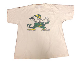 Notre Dame “Fighting Irish” Lucky Leprechaun Logo Gildan Vintage T-Shirt Size XL - £18.50 GBP