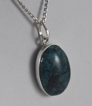925 Sterling Silver Copper Turquoise Gemstone Handmade Pendant Her Gift PSV-2508 - £26.21 GBP+