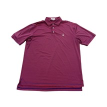 Peter Millar Summer Comfort Performance Polo Shirt Pink Blue Striped Men&#39;s Large - £27.42 GBP