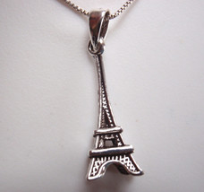 Eiffel Tower 925 Sterling Silver Necklace French France Paris - £12.18 GBP