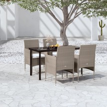  Patio Dining Set Beige and Black - $10,692.80 MXN