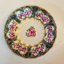 Morimura Antique Nippon Hand Painted Serving Bowl Roses Green Gold Gilt Moriage - £157.63 GBP