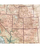 1916 Map Plateau States USA Montana Idaho Utah Arizona New Mexico Nevada... - €17,11 EUR