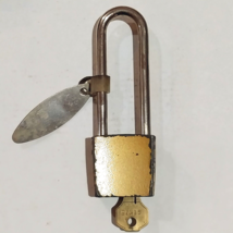 Vintage Corbin Lock Co USA Long Shackle Padlock with Original Brass Key - £6.33 GBP