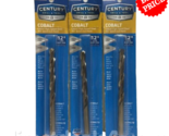 Century Drill &amp; Tool 26219  19/64&quot; Cobalt Drill Bit Pack of 3 - £19.54 GBP