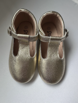 Special Sale Size 11 Hard-Sole Toddler Mary Janes Gold, Toddler T-Bar Shoes, Tod - £17.58 GBP