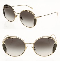 Miu Miu Core MU56XS Gold Gray Round Metal Fashion Wavy Design Sunglasses 56X - £282.67 GBP