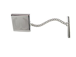 Silver Toned Etched Greek Lowercase Letter Omega Tie Tack - $29.99