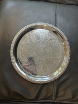 1970s Sheridan Silverplate Round Serving Tray-10&quot; - $929.16 MXN