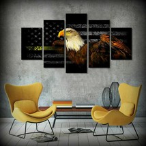 Bald Eagle Flag US Merica Five Piece No Frame Canvas Multi Panel Home De... - £23.57 GBP+