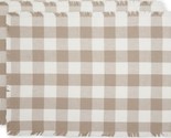 Set of 2 Fringed Cotton Placemats (13&quot;x19&quot;) PLAID BUFFALO CHECK,STONE BR... - £10.32 GBP