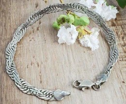 Vintage Sterling Silver Wrap-around Braided Bracelet - £51.49 GBP