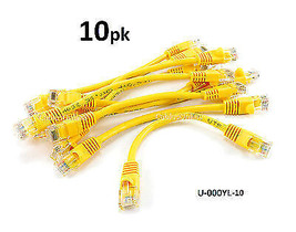 10-Pack 6Inch Cat5E Utp Ethernet Rj45 Full 8-Wire Patch Cable, Yellow - $24.99