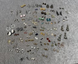 Costume Jewelry Lot of 60+ Earrings Pair Sets Rhinestones Dangle y2k Boh... - $49.49