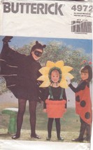 Butterick Pattern 4972 Szs 4-7 Children&#39;s Costumes Bat, Flower Pot, Lady Bug - £5.19 GBP
