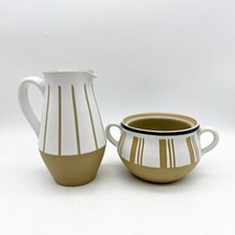 1960s MCM Denby England Stoneware Gourmet Striped Creamer Sugar Bowl Set... - $24.99