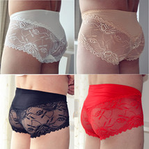 Sissy Pouch Panties Men Lace Bikini Briefs Knickers Underwear Size L XL ... - £5.47 GBP