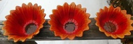 ~~ Beautiful Orange/Red/Brown Sunflower Ceramic Bowls ~~ ~~ Set of 3 ~~ ~~ NEW - £19.66 GBP