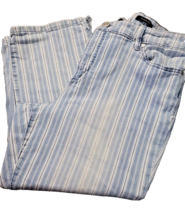 Vintage Nine West 16 Striped Blue Jeans Chrystie Capris Wash Train Condu... - £9.95 GBP