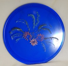 Corning Trivet Cobalt Blue Round Casserole Under Plate Hand Painted b - $39.59