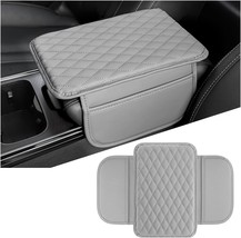 Car Center Console Cover, Leather Vehicle Car Armrest Protector, Rv（Gray） - £23.10 GBP