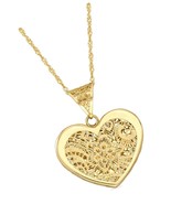 Italian 14kt Yellow Gold Floral Filigree Heart - £1,060.57 GBP