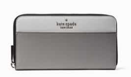 New Kate Spade Staci Colorblock Large Continental Wallet Leather Nimbus Grey - $85.41