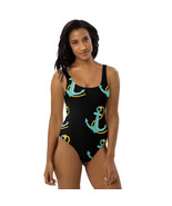 New Women&#39;s XS-3XL One-Piece Swimsuit Cheeky Fit Low Back Scoop Neck Nau... - £20.58 GBP+