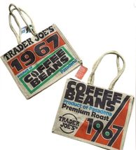 Trader Joe&#39;s 1967 Coffee Bean Jute Light Brown Reusable Shopping Bag 1COUNT - €16,87 EUR