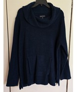 Womens Plus 2X Jones New York Blue Cowl Neck Knit Sweater - €24,85 EUR