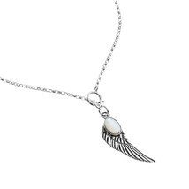 Divine Protection Angel Wing MOP .925 Silver Dangle Charm Bracelet - £17.07 GBP