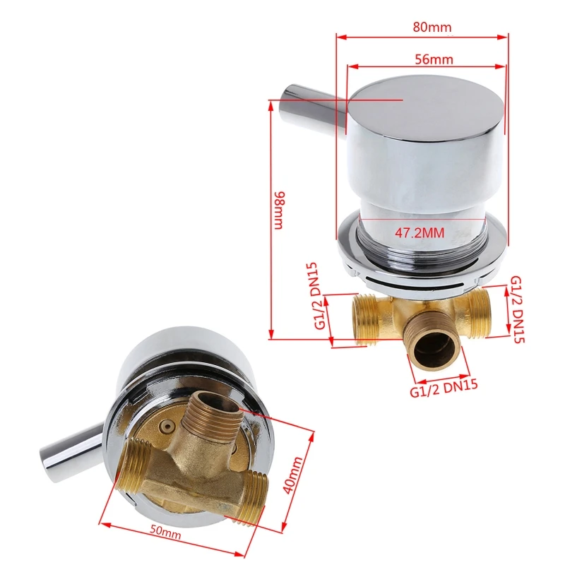 House Home 1/2&quot; Cold  &amp; Hot Water Mixing Valve Adjustable Cold Hot Mixer Two In  - £58.28 GBP