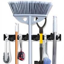 Mop And Broom Holder Wall Mount, Mop Holder, Garage Storage Garden Kitchen Tool  - £26.88 GBP