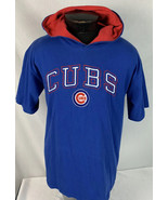 Vintage Chicago Cubs Hoodie T Shirt Logo 7 USA Large MLB Baseball 90s - £27.41 GBP