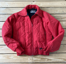 far west Seattle Men’s full zip Vintage Puffer Coat jacket Size S Red HG - £35.47 GBP