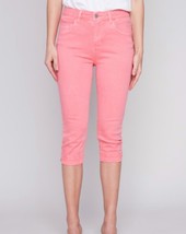 Charlie B knee high capri twill pant in Flamingo - £63.94 GBP