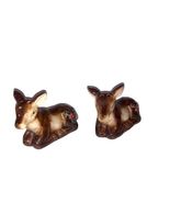 Vintage Deer Laying Down Christmas Holly Salt &amp; Pepper Shaker Set Of 2 C... - $13.00