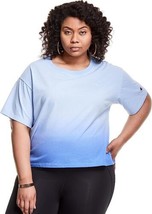 Champion Womens Plus Size Cropped Ombre T-Shirt Color Deep Forte Blue Ombre 2X - £21.99 GBP