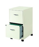 2-Drawer Pearl White Steel File Cabinet with Casters - $385.73 CAD