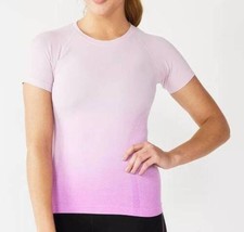 Womens Shirt Short Sleeve Tek Gear Purple Ombre Seemless Athletic V-Neck Tee-  M - £15.50 GBP