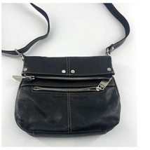 Vintage Tignanello Purse Crossbody Black Genuine Pebbled Leather Pockets... - $349.14 MXN