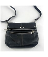 Vintage Tignanello Purse Crossbody Black Genuine Pebbled Leather Pockets... - $18.42