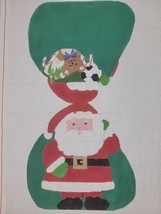 Santa Needlepoint Canvas Pillow 3D Hand Painted XMAS Ornament Toys Socce... - £21.74 GBP