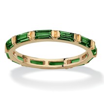 PalmBeach Jewelry Birthstone Gold-Plated Eternity Ring-May-Emerald - £24.03 GBP