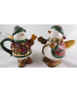 Sakura Debbie Mumm Snow Angel Village Sugar and Creamer Set Vintage - $25.78 CAD